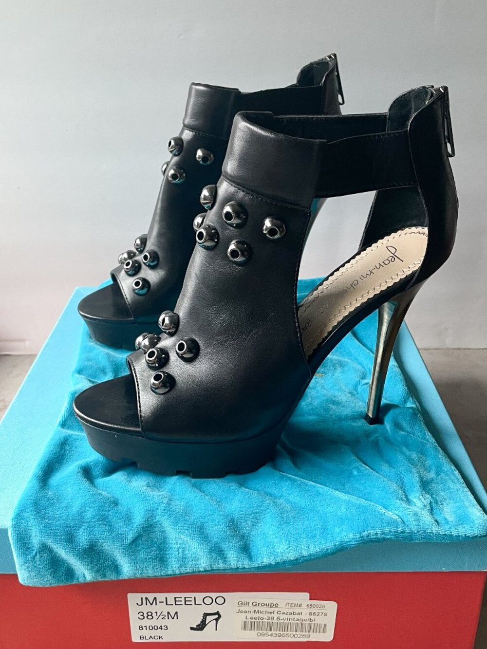 Jean-Michel Cazabat Leeloo Black Platform Heels 38.5